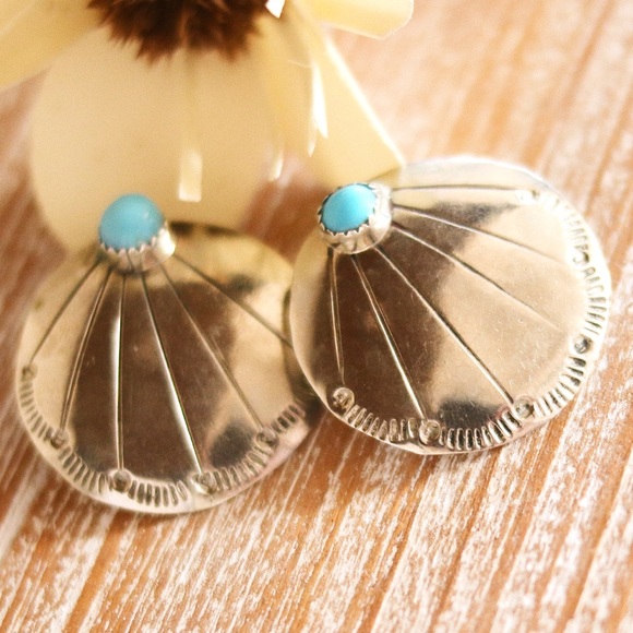 Vintage Jewelry - Sterling Silver & Turquoise Vintage Earrings